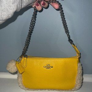 Coach Yellow Small Purse with Silver Chain